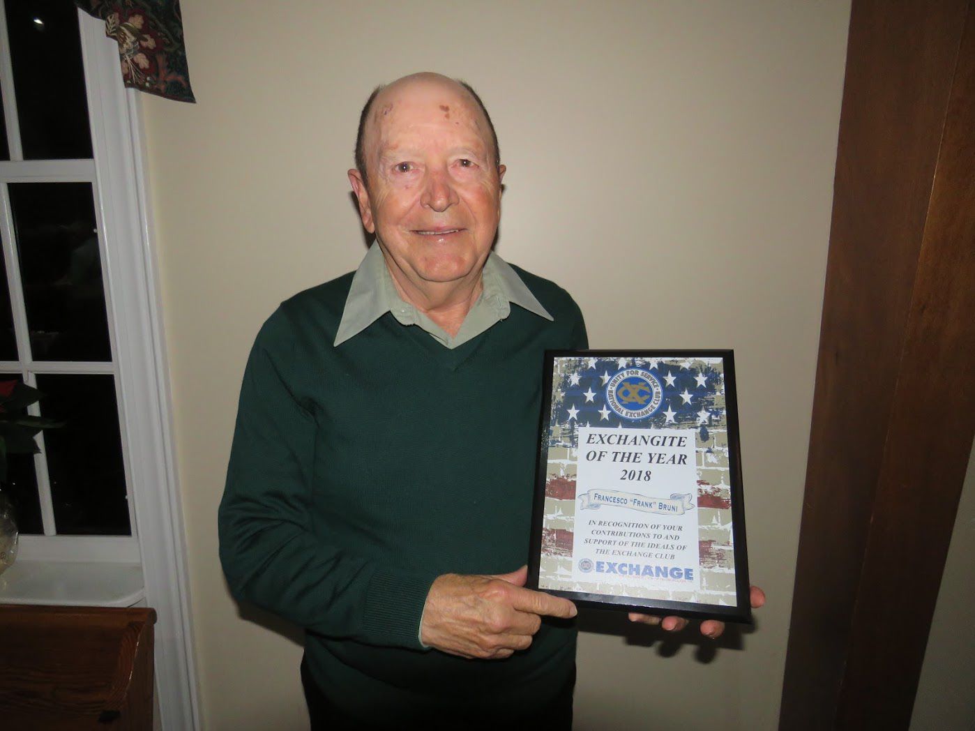 Exchange Club names Bruni Exchangite of The Year